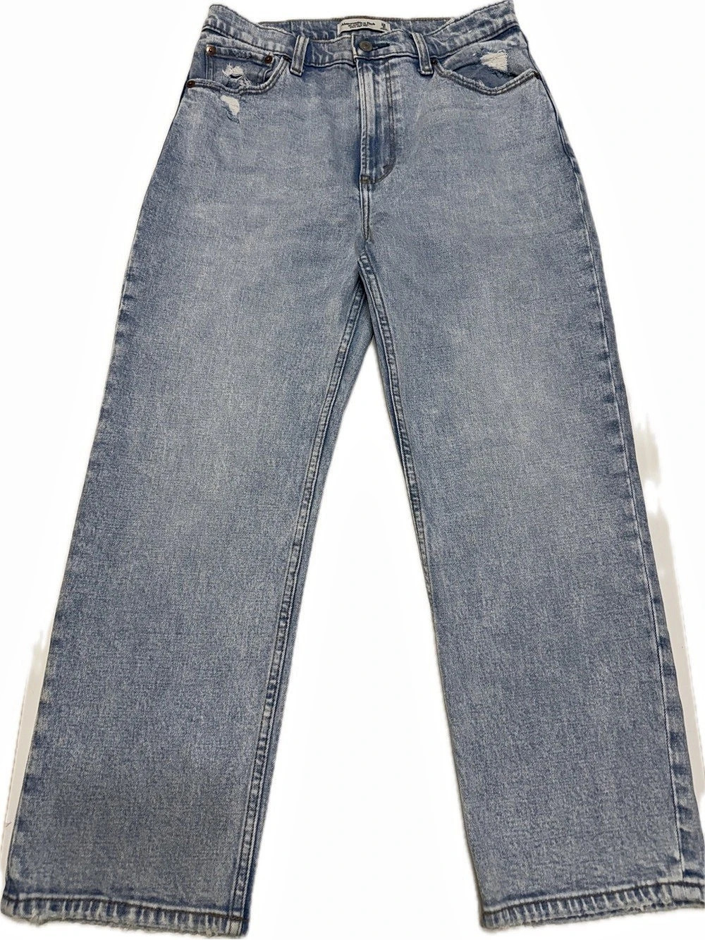 Abercrombie & Fitch The Ankle Straight Ultra High Rise Jeans Blue